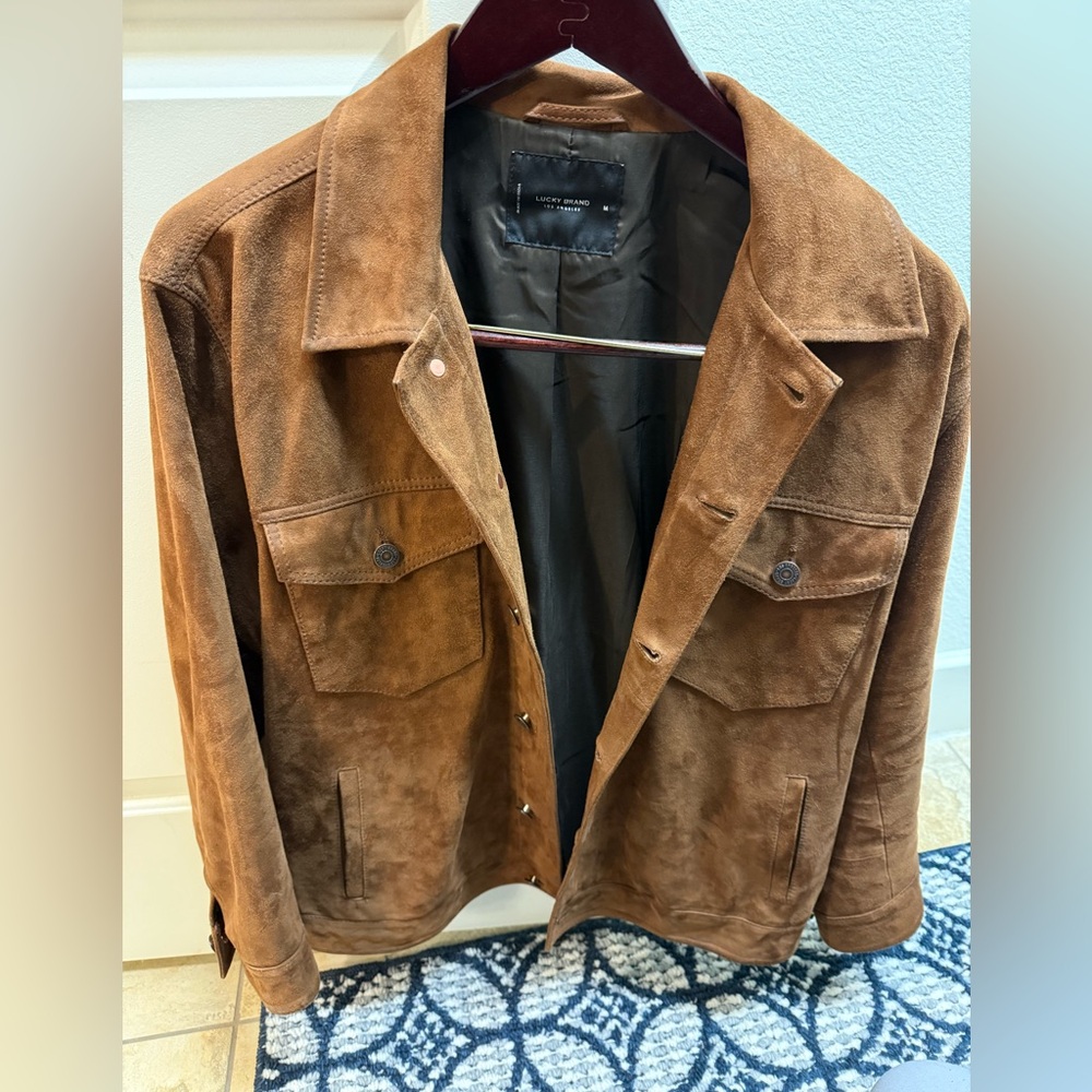 Lucky Brand Suede Trucker Jacket- M